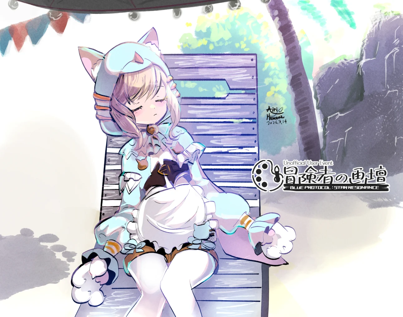 Sleeping BPSR adventurer fan art by Airihanezora.