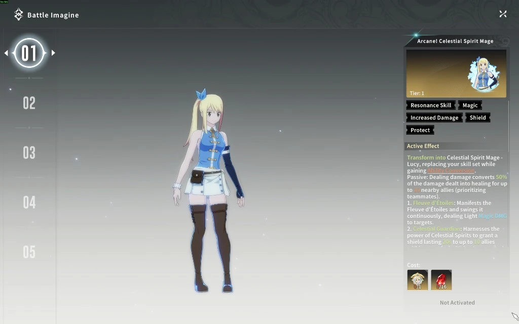 Lucy Celestial Spirit Mage Battle Imagine overview