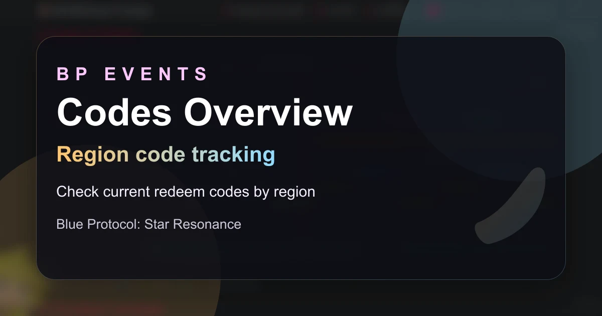 Redeem Codes | BP Events — Blue Protocol: Star Resonance